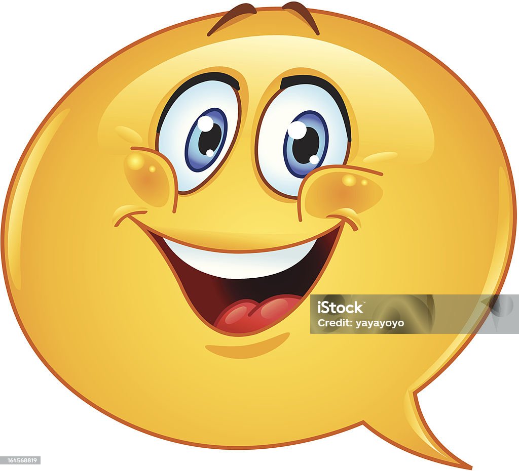 Discurso bolha emoticon - Vetor de Comunicação royalty-free