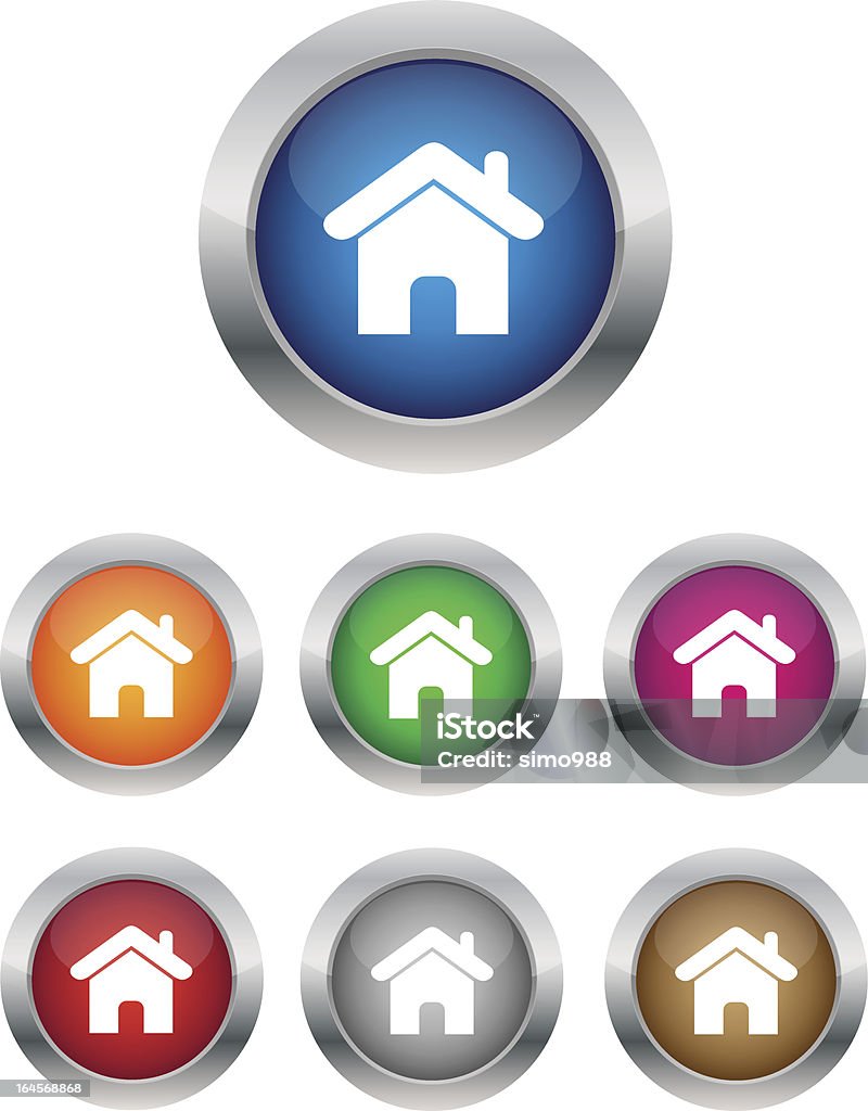Home Kit Buttons Home Buttons Stock Illustration - Download Image Now - Metal, Push ...