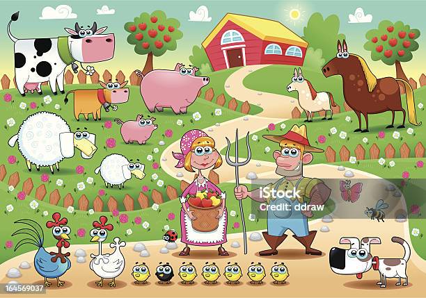 Fattoria Di Famiglia - Immagini vettoriali stock e altre immagini di Adulto - Adulto, Agricoltore, Agricoltura