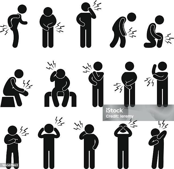 Body Ache Pain Pictogram Stock Illustration - Download Image Now - Pain, Icon Symbol, Grief