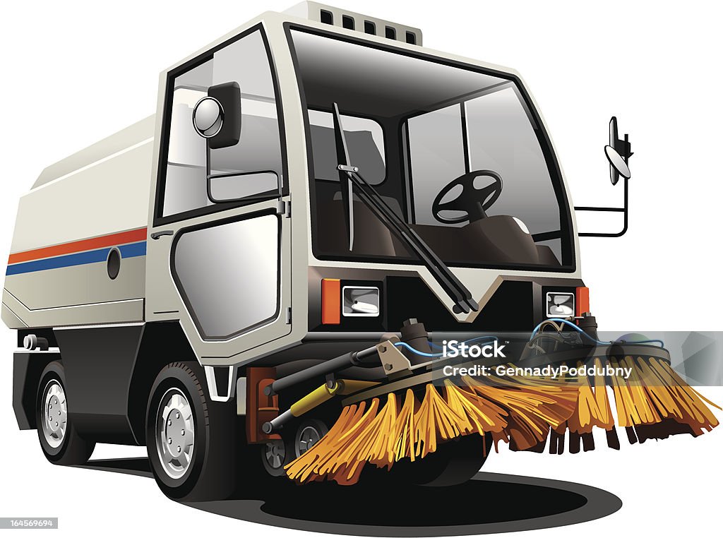 sweeper "Detailed image of little sweeper, isolated on white background." Street Sweeper stock vector