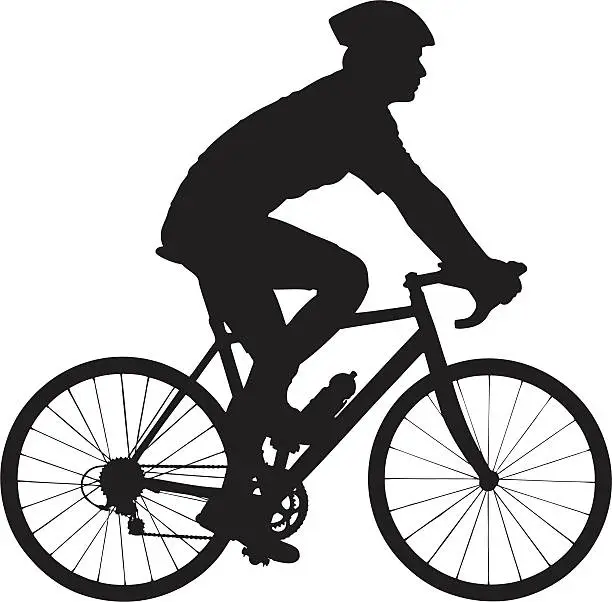 Vector illustration of Vector of a biker with helmet biking