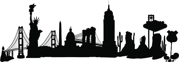 Vector illustration of USA Skyline