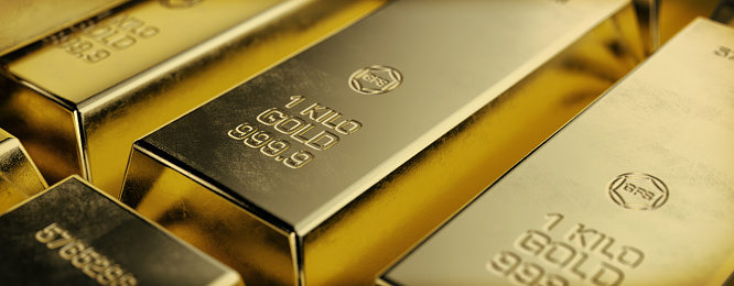 Gold bars and Financial concept,3d rendering,conceptual image.