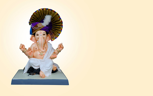 Photograph of Lord ganapati Idol, Hindu God Ganesha background, Ganesha Idol, Ganesh festival.