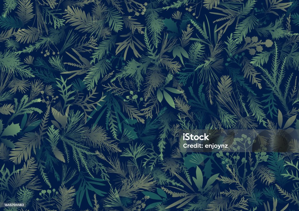 Camouflage sans couture plantes de Noël d’hiver motif fond d’écran fond d’écran - clipart vectoriel de Noël libre de droits Camouflage sans couture plantes de Noël d’hiver motif fond d’écran fond d’écran - clipart vectoriel de Noël libre de droits