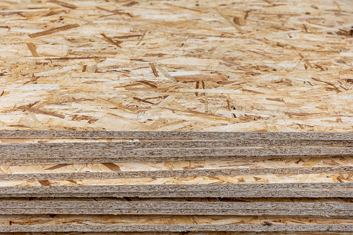 Detail of OSB wooden textured plank
