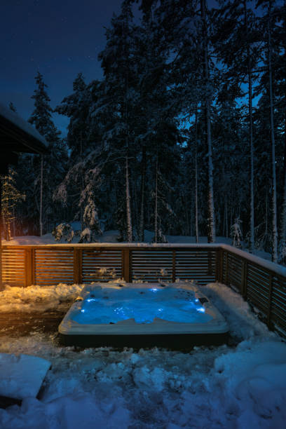 istock Warm hot tub under the stars 1645736363
