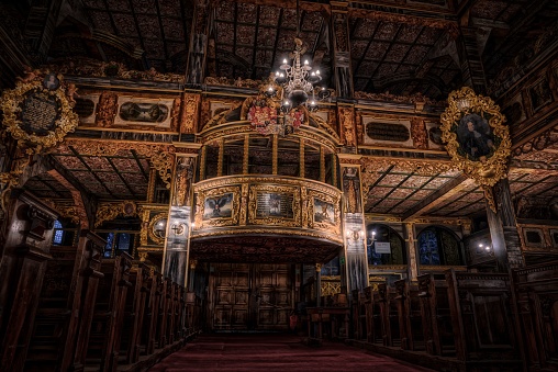 The interior of Church of Peace in Swidnica, Poland