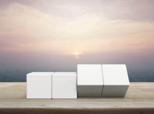 istock Flipping of four white block cubes 1645771486