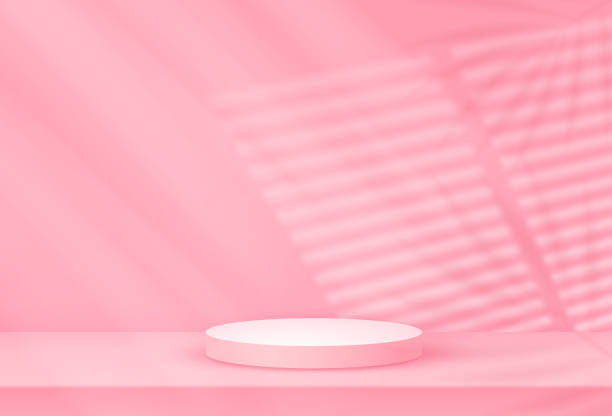 istock podium background platform for product presentation, branding, packaging and promotion in pink color tone. stand show cosmetic product platform. 1645788676