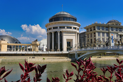 Cityscape of center Skopje with Official buildings