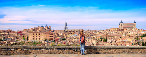 Woman standing in front og the skyline from Toledo- Spain