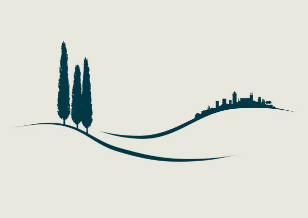 San Gimignano vector art illustration