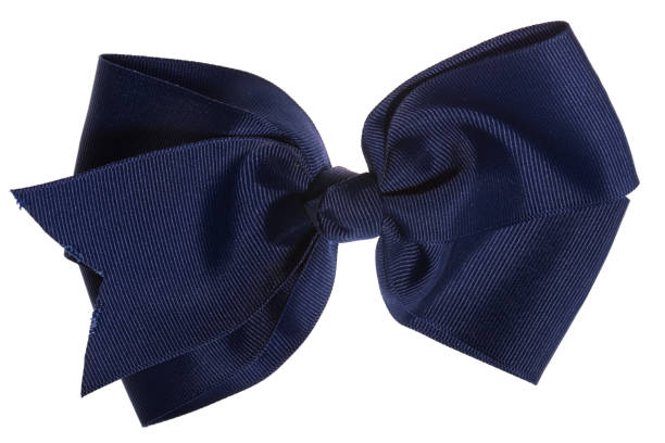 Beautiful blue gift bow, isolated on white stock photo