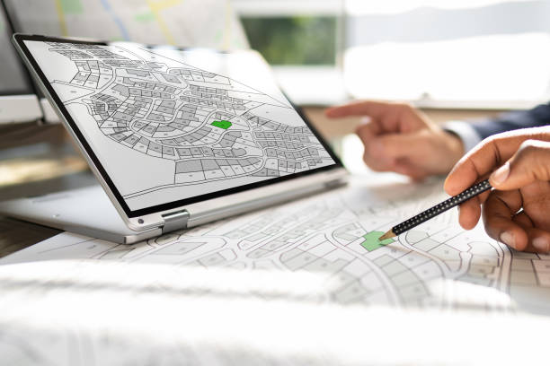istock Cadastre Map And City Building Survey 1645852541
