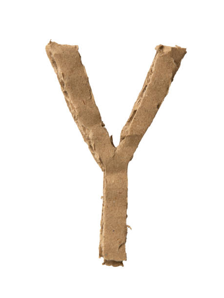 буква y, вырезанная из картонной бумаги - document paper cutting tearing стоковые фото и изображения