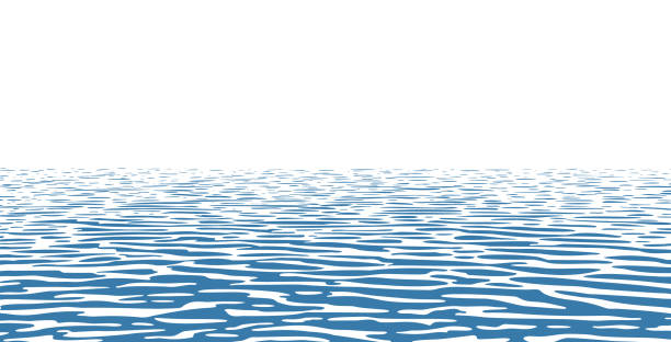 Calm water background One-color vector background with the texture of ripples on a still ocean surface. lake stock illustrations
