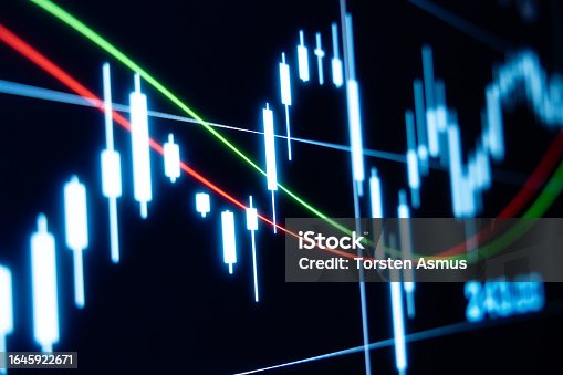 istock Close-up chart, stock market and exchange. 1645922671