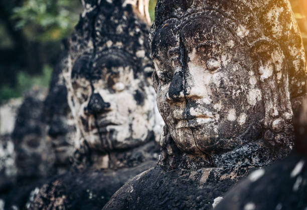 Sculptures in the South Gate of Angkor Thom \nSiem Reap, Cambodia