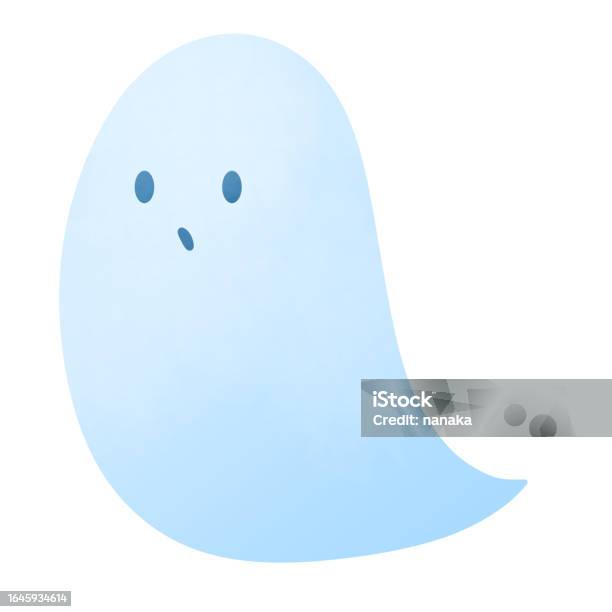 Blue Ghost Vector Simple Blue Halloween Ghost Stock Illustration - Download Image Now ...