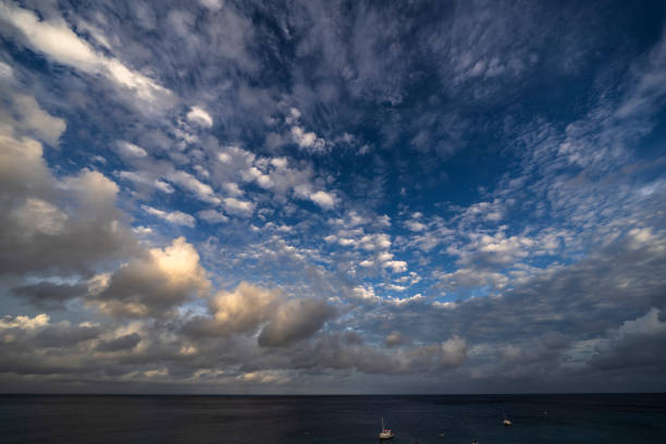 Catamaran Silhouette in a Dramatic Ocean Sunrise Dominican Republic