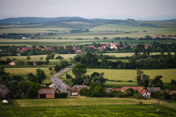 istock Flying over village area 1645966197