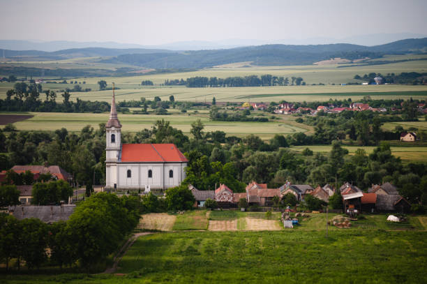 istock Flying over village area 1645966352