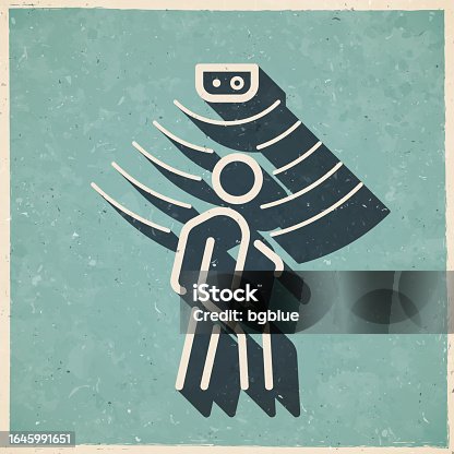 istock Motion sensor. Icon in retro vintage style - Old textured paper 1645991651