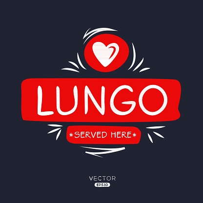 LUNGO Sticker Design, vector illustration.