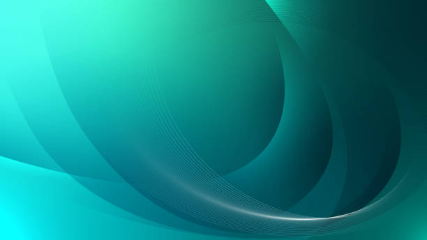 Turquoise modern background with elegant curves. vector art illustration