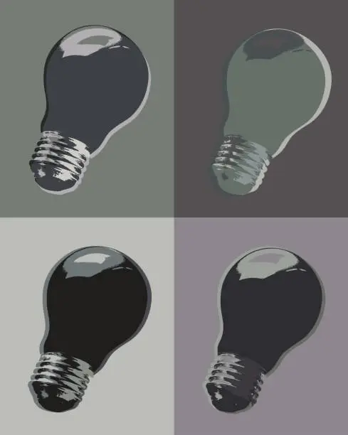 Vector illustration of Light Bulb Concept (black and white)