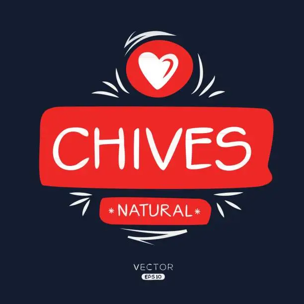 Vector illustration of Chives Sticker Design