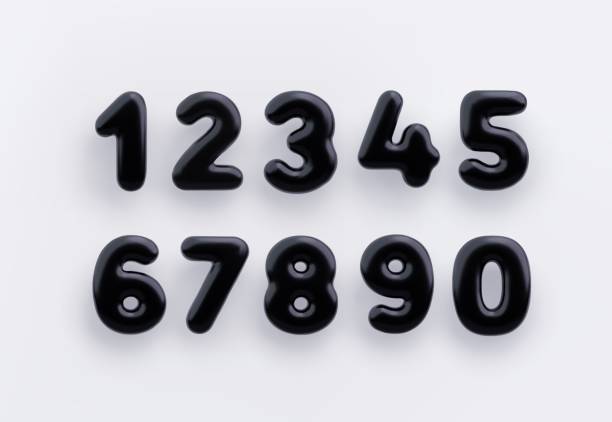 3D Black number 1,2,3,4,5,6,7,8,9 and null with a glossy surface on a white background 3D Black number 1,2,3,4,5,6,7,8,9 and null with a glossy surface on a white background. one two three four five six seven eight and nine stock illustrations