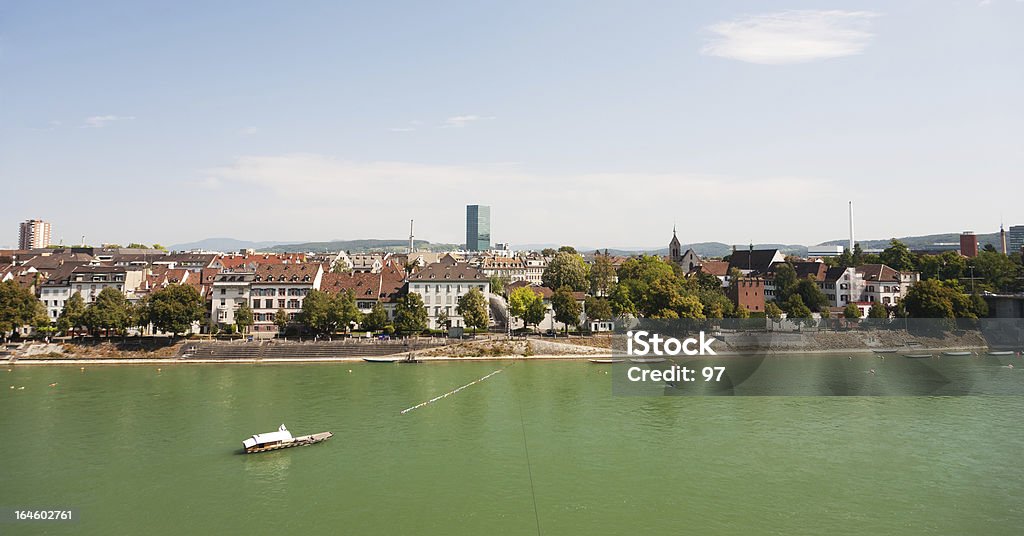 Basel und dem Rhein ferry - Lizenzfrei Basel Stock-Foto