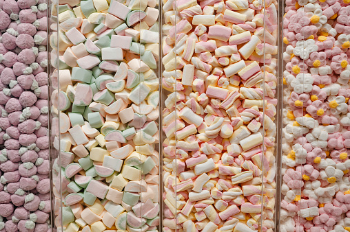 Colorful candies in a candy shop