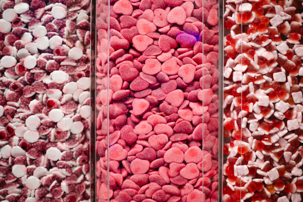 Colorful candies in a candy shop
