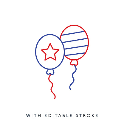 Balloon line icon, editable stroke