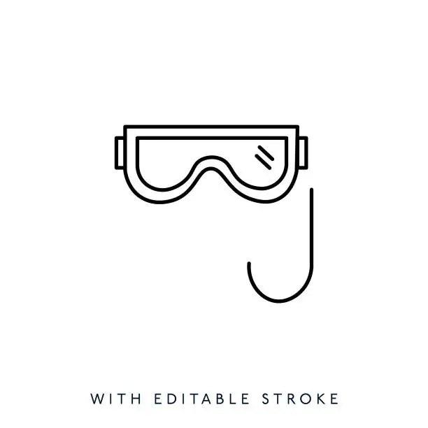 Vector illustration of Snorkel Icon Design with Editable Stroke.