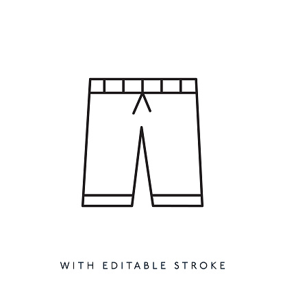 Shorts line icon, editable stroke