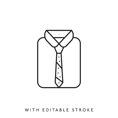 Formal Wear Line Style Icon Design Editable Stroke