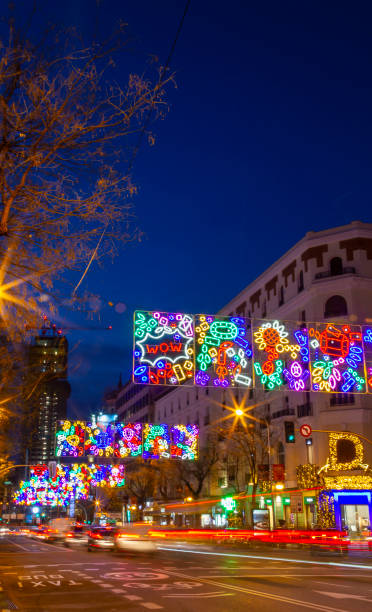 istock Christmas' Street Lights Decorations in Madrid Downtown, Spain 1646045638