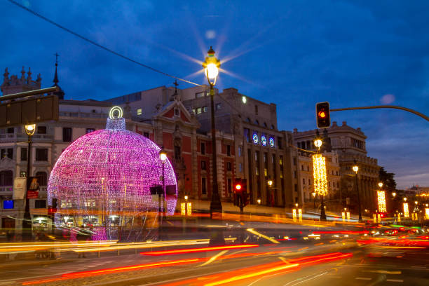 istock Christmas' Street Lights Decorations in Madrid Downtown, Spain 1646046172