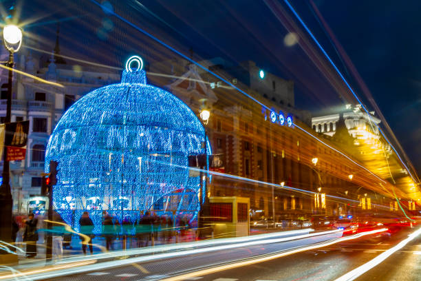 istock Christmas' Street Lights Decorations in Madrid Downtown, Spain 1646046185