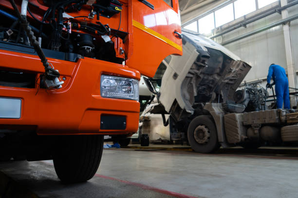 istock Truck repair in garage 1646048903