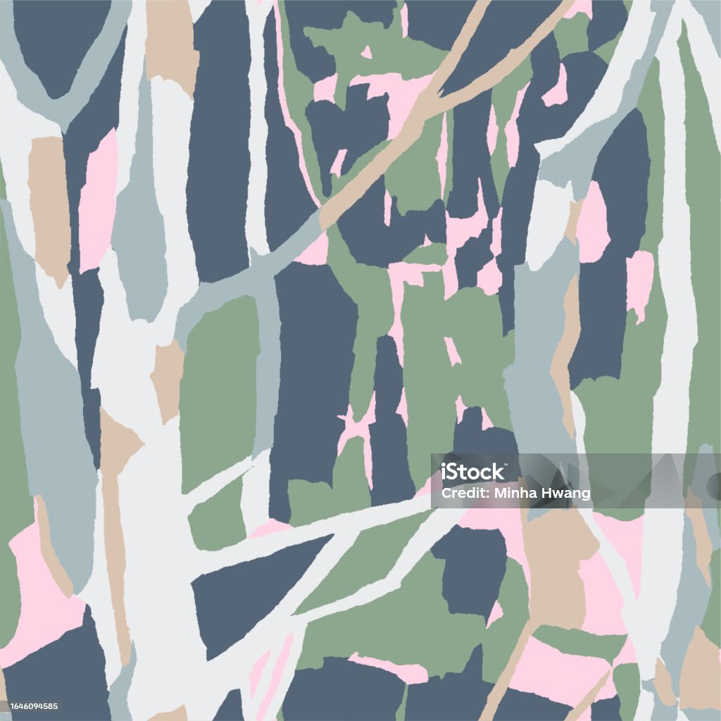 Vector Forest Tree Themed Illustration Seamless Repeat Pattern Digital ...