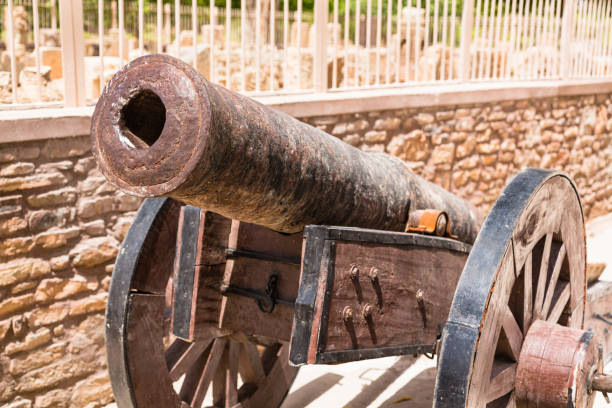istock Cannons on display in Chittorgarh Fort in Rajasthan, India 1646101784
