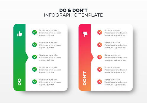 Do and dont infographic template vector 10 eps