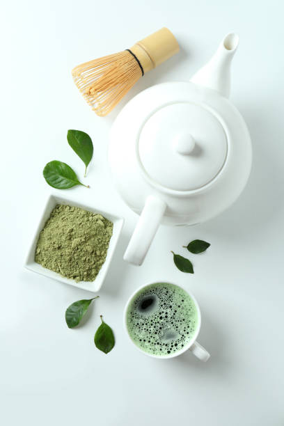 istock Concept of japanese tea with matcha on white background 1646118535