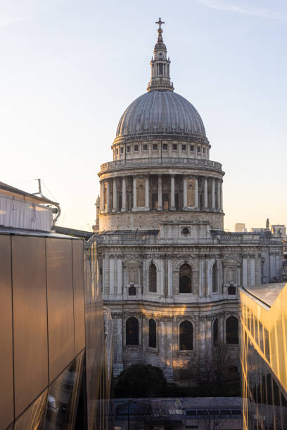 katedra św. pawła w londynie na wieczornym niebie. - st pauls cathedral travel destinations reflection london england zdjęcia i obrazy z banku zdjęć